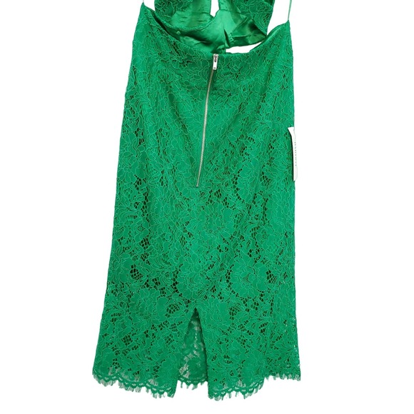 Bardot Fleur Halter Dress Fern Green Lace Sleeveless Open Back 6 - Picture 11 of 12